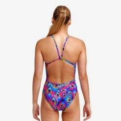 FUNKITA - Girls Single Strap One Piece Peacock Paradise -Girls Swimwear Shop 018923 grande