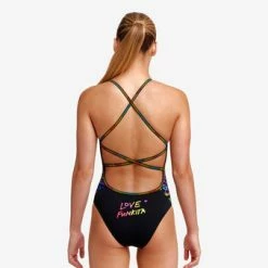 FUNKITA - Girls Swimsuit Strapped in One Piece Love Funky -Girls Swimwear Shop 018985 grande