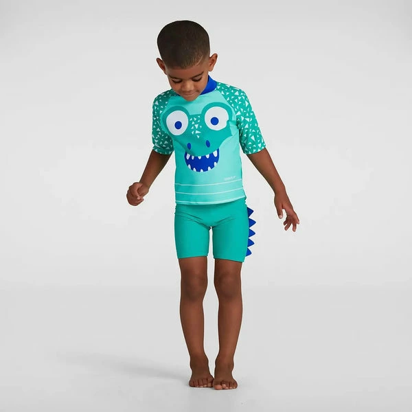 Speedo - Kids Swimwear Corey Croc Rash Top & Short Set 3 Speedo - Kids Swimwear Corey Croc Rash Top & Short Set