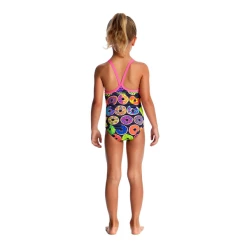 FUNKITA - Toddler Girls Printed One Piece Dunking Donuts -Girls Swimwear Shop Dunking Donuts rear grande