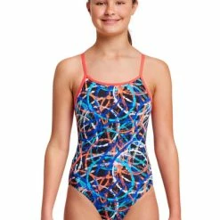 FUNKITA - Girls Swimsuit Diamond Back One Piece Spin Doctor