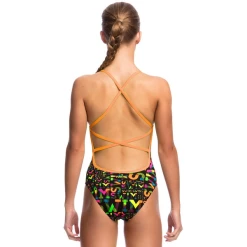 FUNKITA - Girls Single Strap One Piece Night Swim -Girls Swimwear Shop Funkita Girls Night Swim Strapped in one rear grande