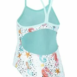 Maru - Girls Bubbles Ecotech Sparkle Flyback Aqua -Girls Swimwear Shop GK0035 BUBBLES ECOTECH SPARKLE FLY BACK bk grande