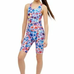Maru - Girls Lucky Star Pacer Legsuit Blue/Red 8 Maru - Girls Lucky Star Pacer Legsuit Blue/Red -Girls Swimwear Shop GK0051 LUCKY STAR PACER LEGSUIT 1 grande 1