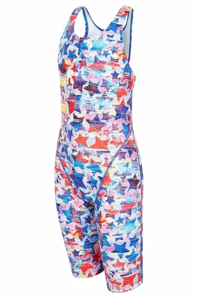 Maru - Girls Lucky Star Pacer Legsuit Blue/Red 3 Maru - Girls Lucky Star Pacer Legsuit Blue/Red