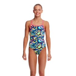 FUNKITA - Girls Swimsuit Strapped in One Piece Gelat OMG