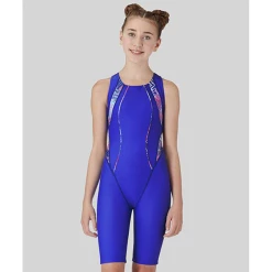 Maru - Girls Shatter Ecotech Panel Legsuit Blue/Pink