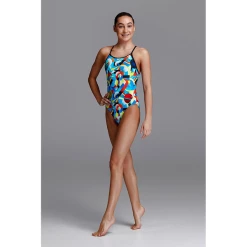 FUNKITA - Girls Swimsuit Diamond Back One Piece Planet Funky -Girls Swimwear Shop Planet3 grande