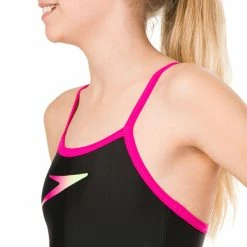 Speedo - Girls Placement Thinstrap Muscleback Swimsuit -Girls Swimwear Shop Speedo Girls 1 grande