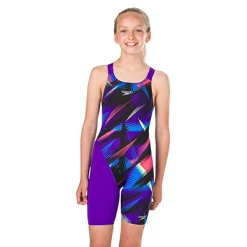 Speedo - Girls Junior Fastskin Endurance+ Openback Kneeskin Black/Blue