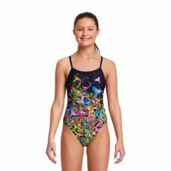 FUNKITA - Girls Single Strap One Piece Macaw Magic
