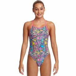 FUNKITA - Girls Swimsuit Diamond Back One Piece Prism Break
