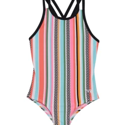 TYR - Girls Swimsuit Peekaboo Olivia Fit Coral/Multi